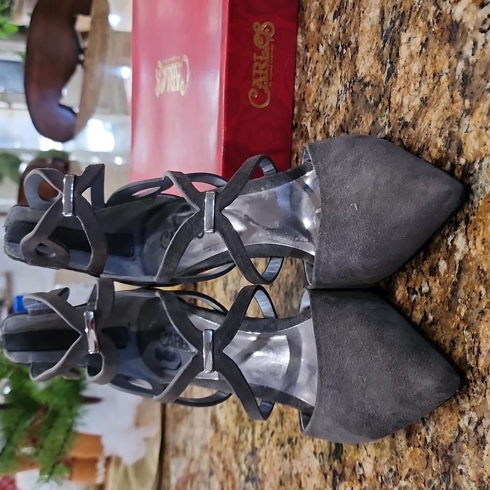 Brand new without tags, Thea, Graphite Carlos by Carlos Santa grey suede heels
